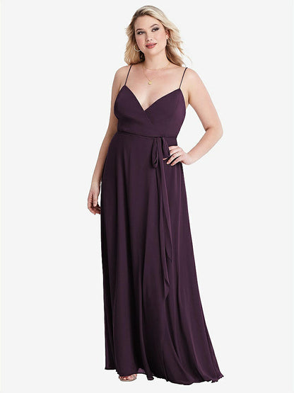 【NEW】【STYLE: LB011】シフォン マキシ ラップ ドレス サッシ  -  コーラ【COLOR: Aubergine】【SIZE: 00-30W】