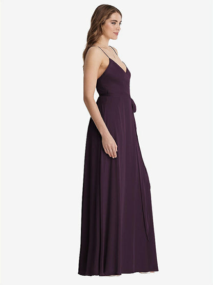 【NEW】【STYLE: LB011】シフォン マキシ ラップ ドレス サッシ  -  コーラ【COLOR: Aubergine】【SIZE: 00-30W】