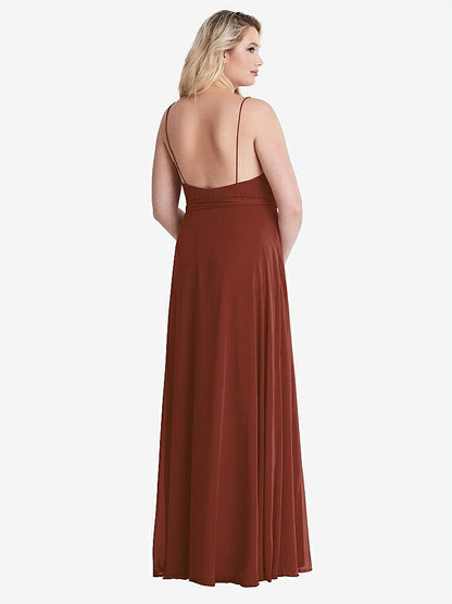 【STYLE: LB011】Chiffon Maxi Wrap Dress with Sash - Cora【COLOR: Auburn Moon】