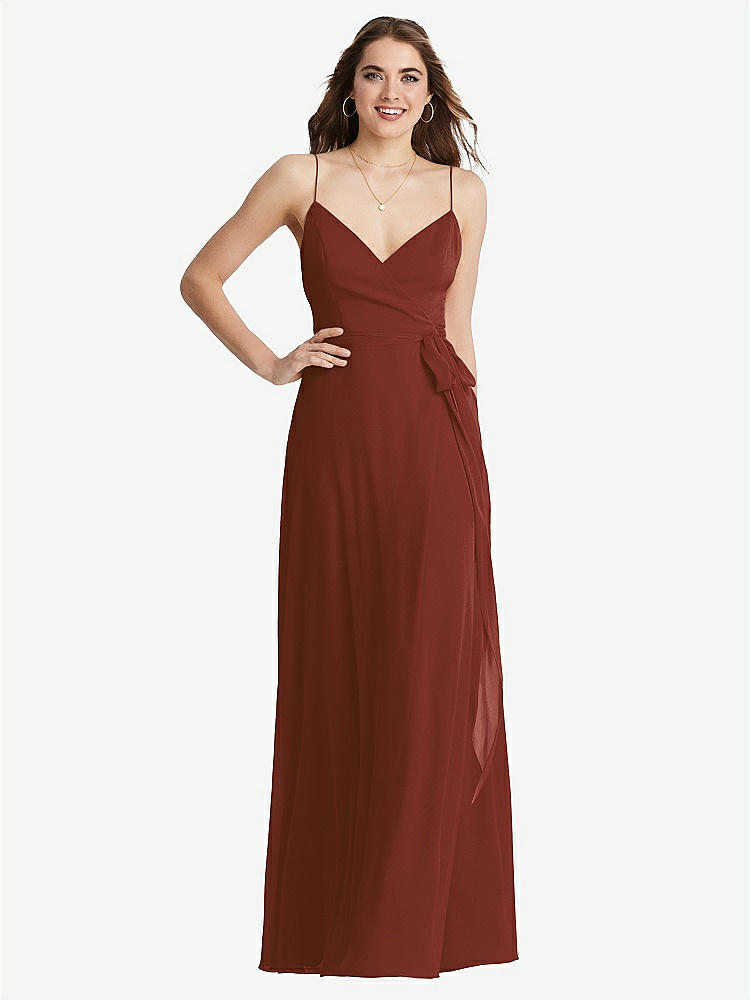 【STYLE: LB011】Chiffon Maxi Wrap Dress with Sash - Cora【COLOR: Auburn Moon】