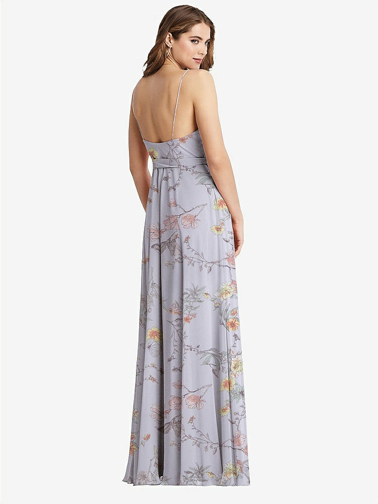 【STYLE: LB011】Chiffon Maxi Wrap Dress with Sash - Cora【COLOR: Butterfly Botanica Silver Dove】