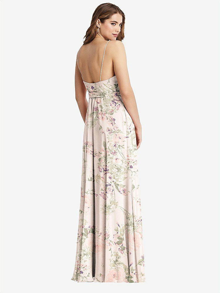 【STYLE: LB011】Chiffon Maxi Wrap Dress with Sash - Cora【COLOR: Blush Garden】