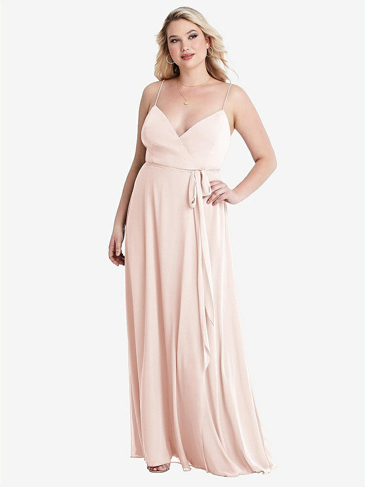 【NEW】【STYLE: LB011】シフォン マキシ ラップ ドレス サッシ  -  コーラ【COLOR: Blush】【SIZE: 00-30W】