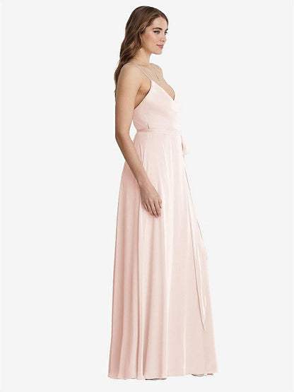 【NEW】【STYLE: LB011】シフォン マキシ ラップ ドレス サッシ  -  コーラ【COLOR: Blush】【SIZE: 00-30W】