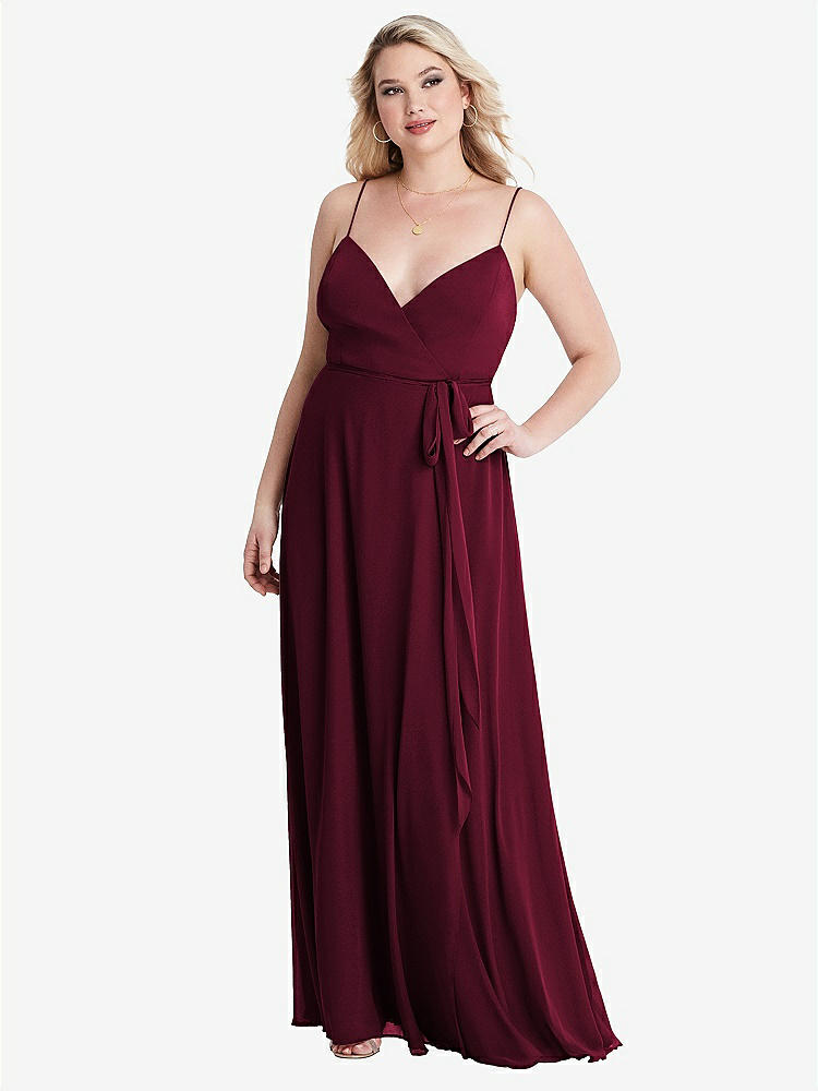 【NEW】【STYLE: LB011】シフォン マキシ ラップ ドレス サッシ  -  コーラ【COLOR: Cabernet】【SIZE: 00-30W】