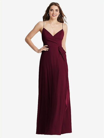 【NEW】【STYLE: LB011】シフォン マキシ ラップ ドレス サッシ  -  コーラ【COLOR: Cabernet】【SIZE: 00-30W】