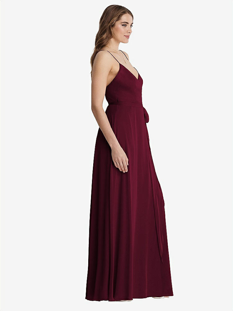 【NEW】【STYLE: LB011】シフォン マキシ ラップ ドレス サッシ  -  コーラ【COLOR: Cabernet】【SIZE: 00-30W】