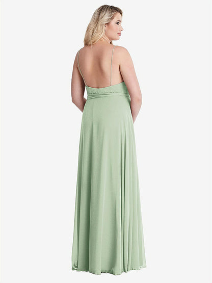 【STYLE: LB011】Chiffon Maxi Wrap Dress with Sash - Cora【COLOR: Celadon】