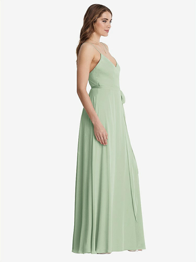 【STYLE: LB011】Chiffon Maxi Wrap Dress with Sash - Cora【COLOR: Celadon】