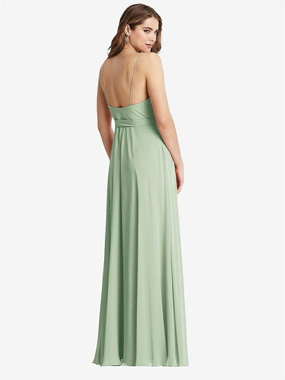 【STYLE: LB011】Chiffon Maxi Wrap Dress with Sash - Cora【COLOR: Celadon】