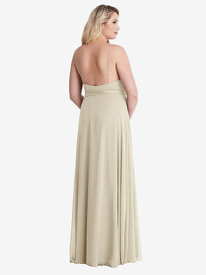 【NEW】【STYLE: LB011】シフォン マキシ ラップ ドレス サッシ  -  コーラ【COLOR: Champagne】【SIZE: 00-30W】