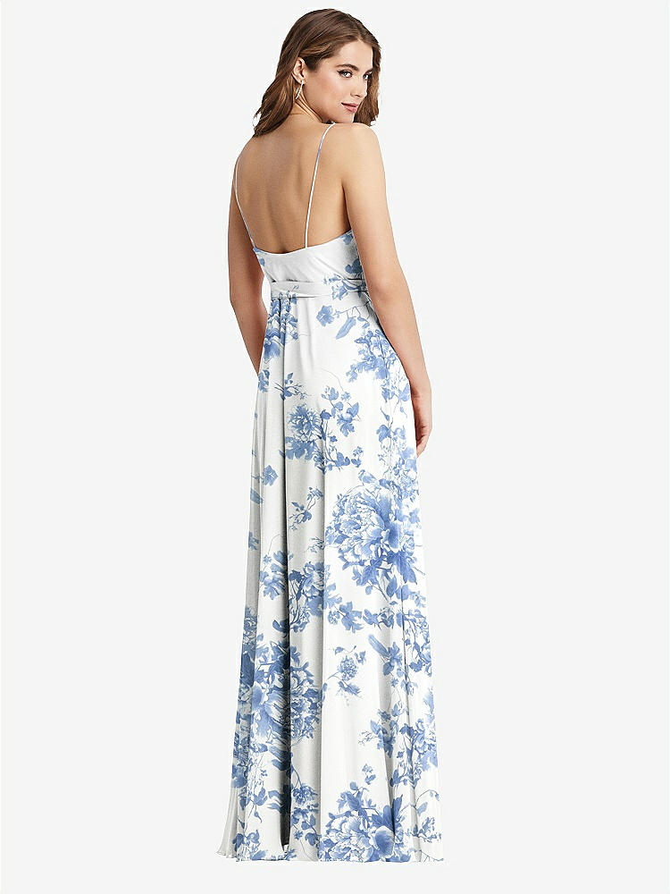 【STYLE: LB011】Chiffon Maxi Wrap Dress with Sash - Cora【COLOR: Cottage Rose Dusk Blue】