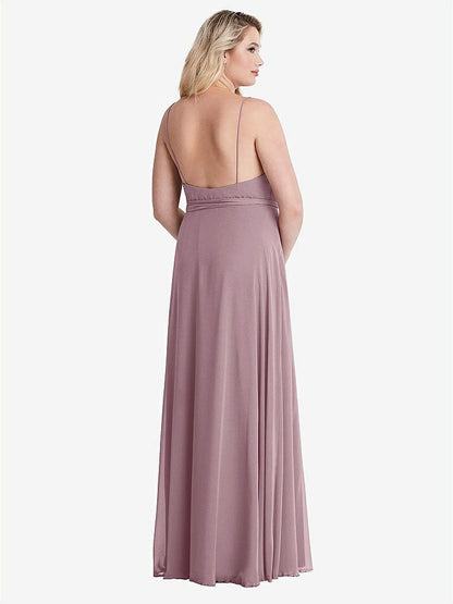【NEW】【STYLE: LB011】シフォン マキシ ラップ ドレス サッシ  -  コーラ【COLOR: Dusty Rose】【SIZE: 00-30W】