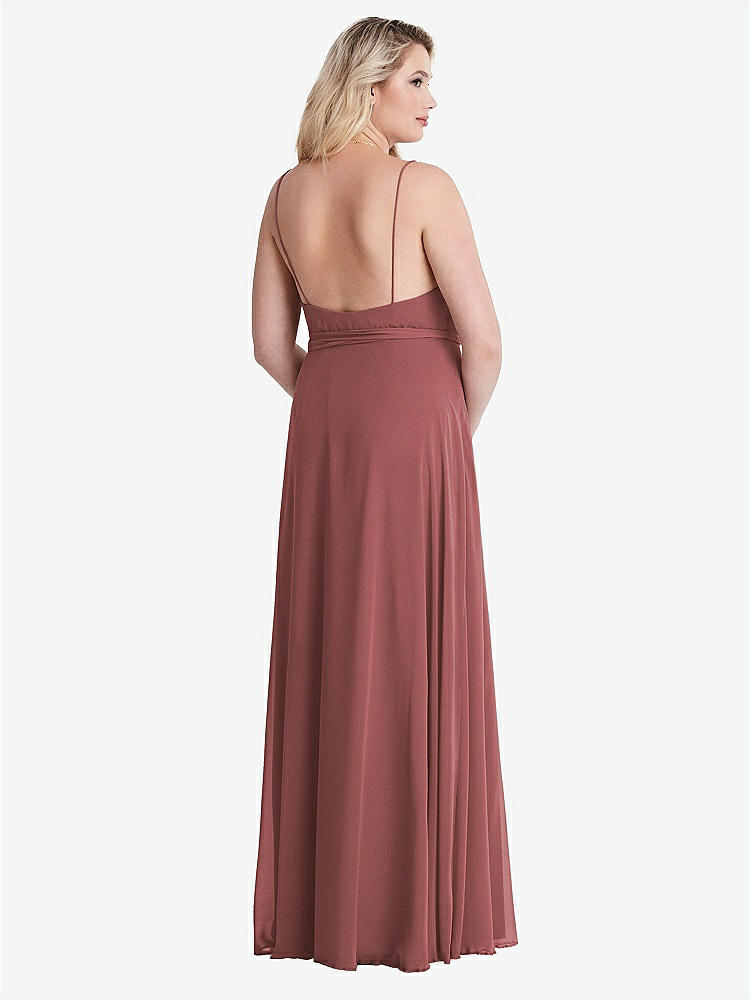 【NEW】【STYLE: LB011】シフォン マキシ ラップ ドレス サッシ  -  コーラ【COLOR: English Rose】【SIZE: 00-30W】