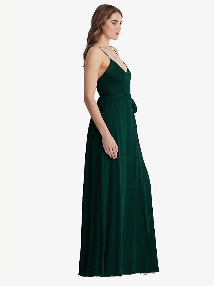 【STYLE: LB011】Chiffon Maxi Wrap Dress with Sash - Cora【COLOR: Evergreen】