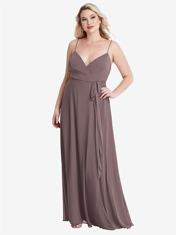 【STYLE: LB011】Chiffon Maxi Wrap Dress with Sash - Cora【COLOR: French Truffle】
