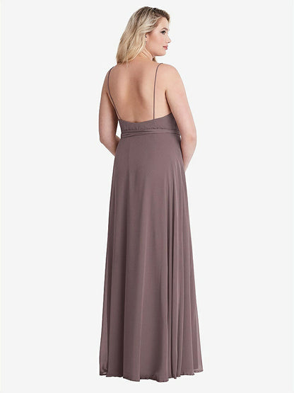 【STYLE: LB011】Chiffon Maxi Wrap Dress with Sash - Cora【COLOR: French Truffle】