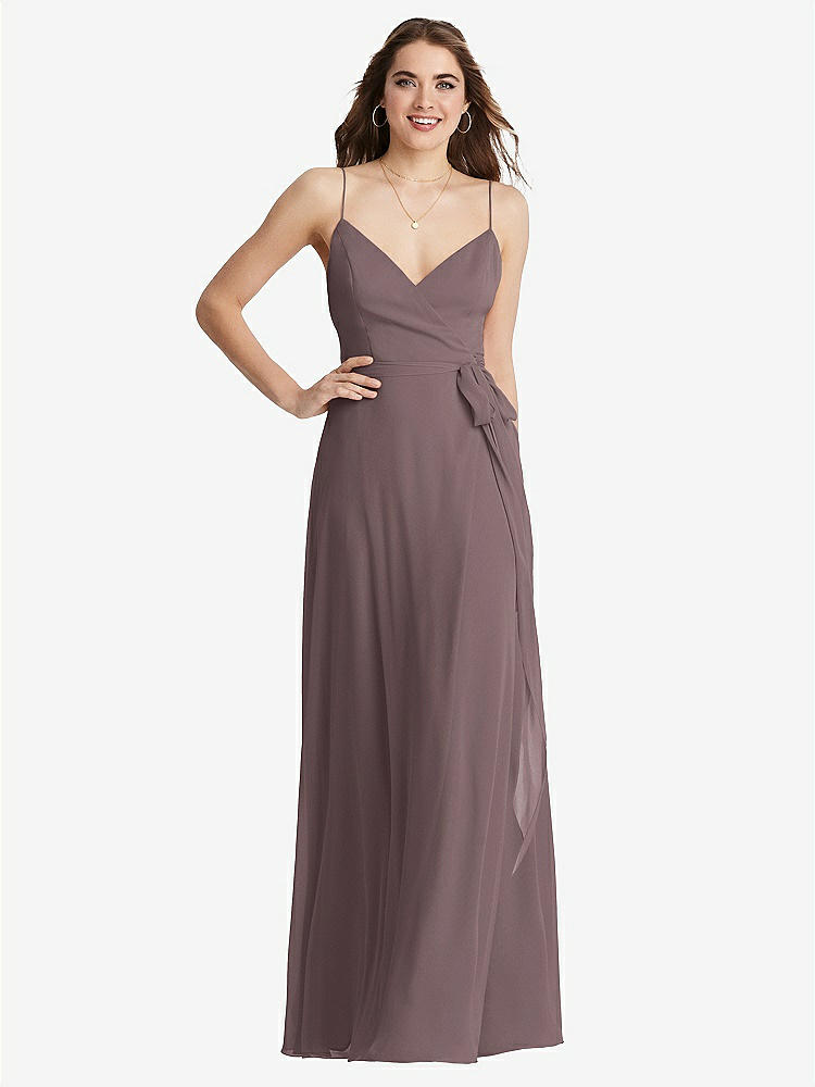 【STYLE: LB011】Chiffon Maxi Wrap Dress with Sash - Cora【COLOR: French Truffle】