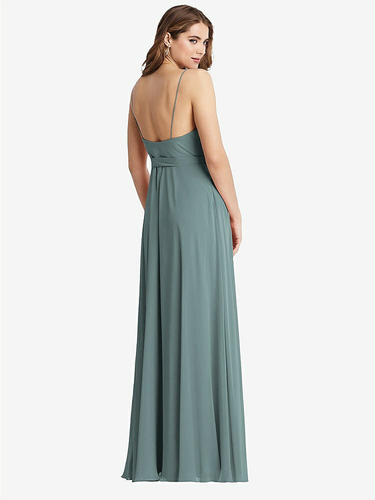 【STYLE: LB011】Chiffon Maxi Wrap Dress with Sash - Cora【COLOR: Icelandic】