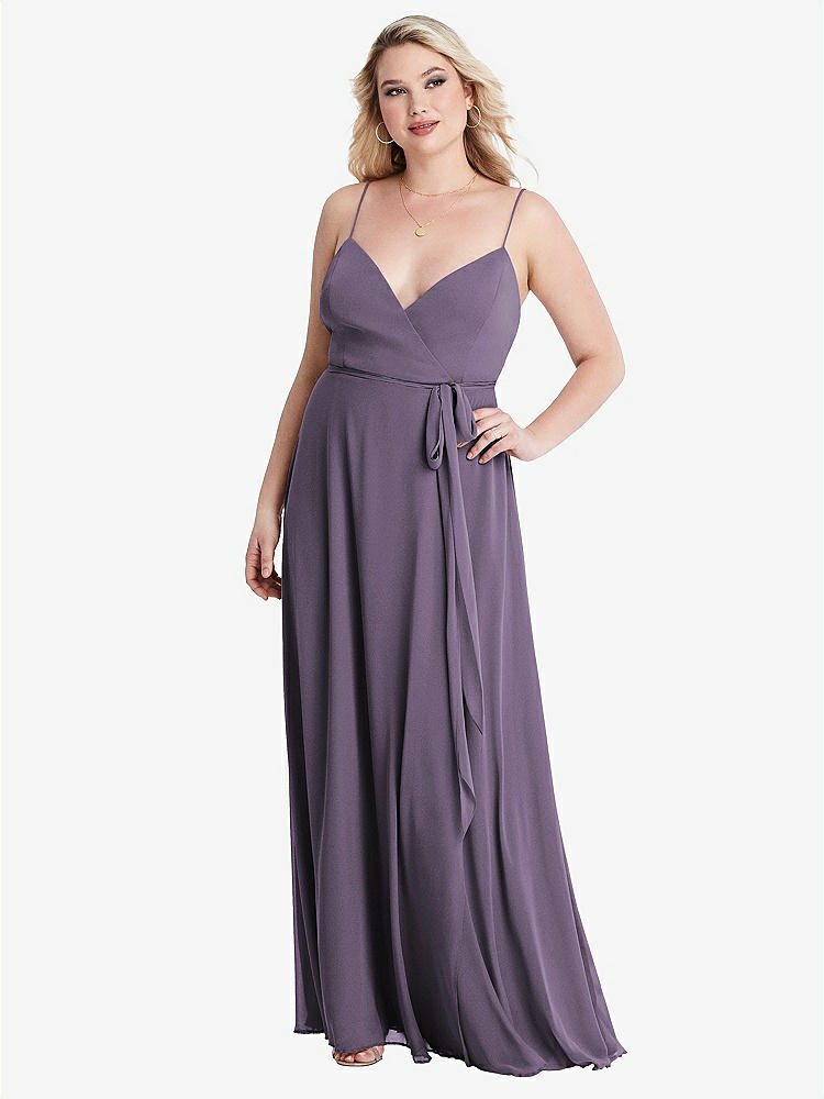【NEW】【STYLE: LB011】シフォン マキシ ラップ ドレス サッシ  -  コーラ【COLOR: Lavender】【SIZE: 00-30W】