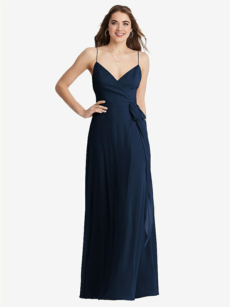 【STYLE: LB011】Chiffon Maxi Wrap Dress with Sash - Cora【COLOR: Midnight Navy】