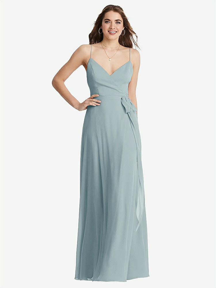 【STYLE: LB011】Chiffon Maxi Wrap Dress with Sash - Cora【COLOR: Morning Sky】