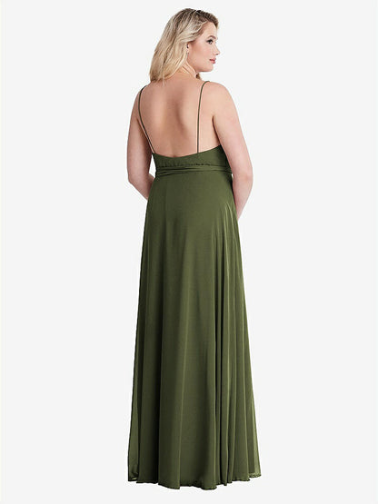 【STYLE: LB011】Chiffon Maxi Wrap Dress with Sash - Cora【COLOR: Olive Green】