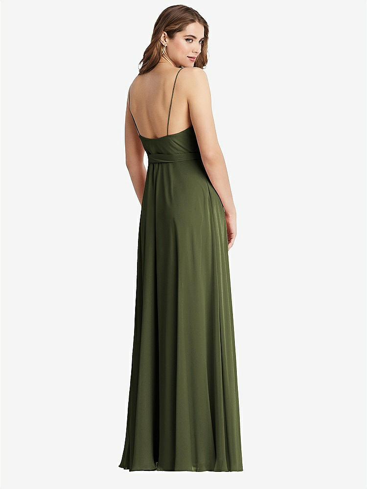 【STYLE: LB011】Chiffon Maxi Wrap Dress with Sash - Cora【COLOR: Olive Green】