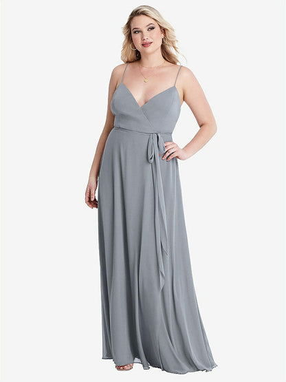 【NEW】【STYLE: LB011】シフォン マキシ ラップ ドレス サッシ  -  コーラ【COLOR: Platinum】【SIZE: 00-30W】