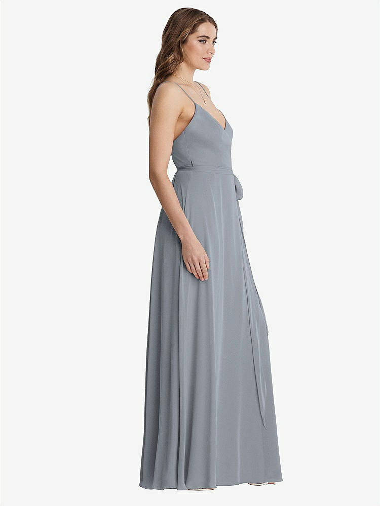【NEW】【STYLE: LB011】シフォン マキシ ラップ ドレス サッシ  -  コーラ【COLOR: Platinum】【SIZE: 00-30W】