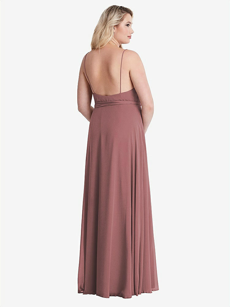 【STYLE: LB011】Chiffon Maxi Wrap Dress with Sash - Cora【COLOR: Rosewood】
