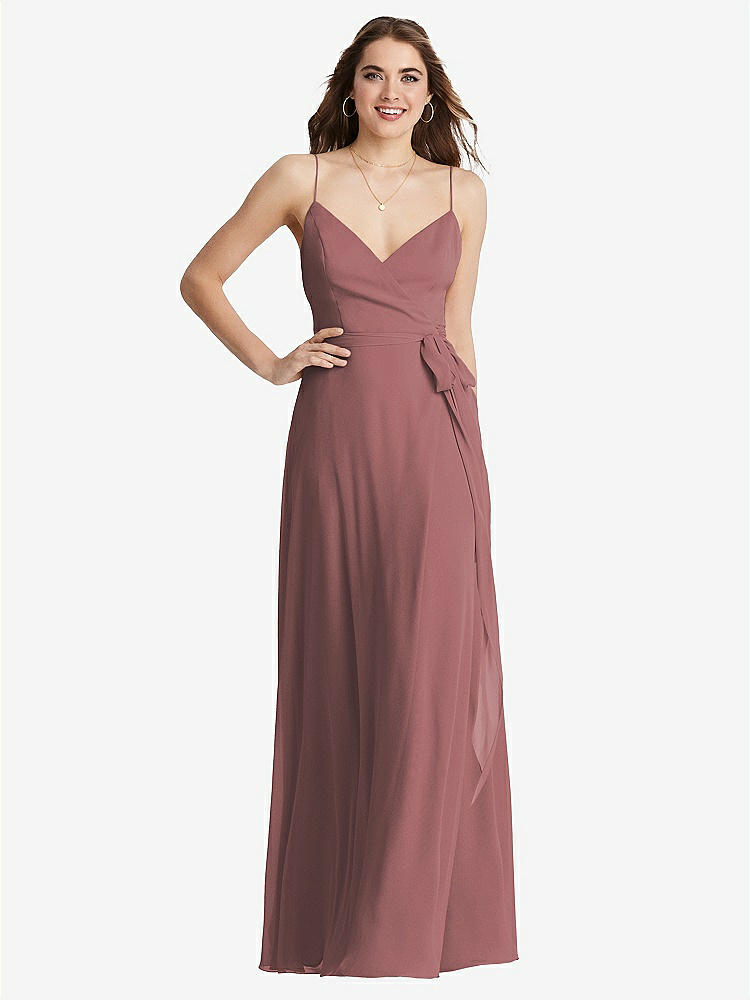 【STYLE: LB011】Chiffon Maxi Wrap Dress with Sash - Cora【COLOR: Rosewood】
