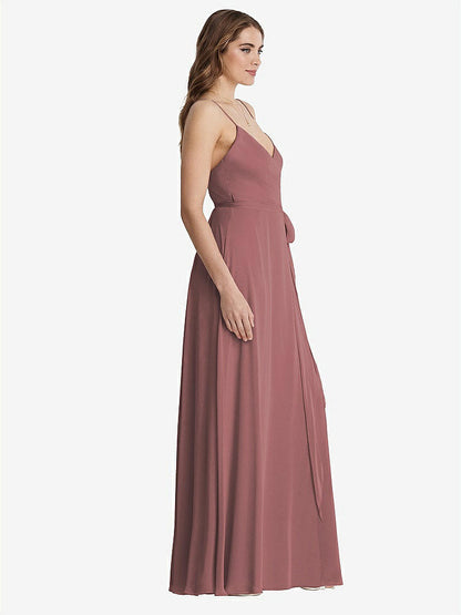 【STYLE: LB011】Chiffon Maxi Wrap Dress with Sash - Cora【COLOR: Rosewood】