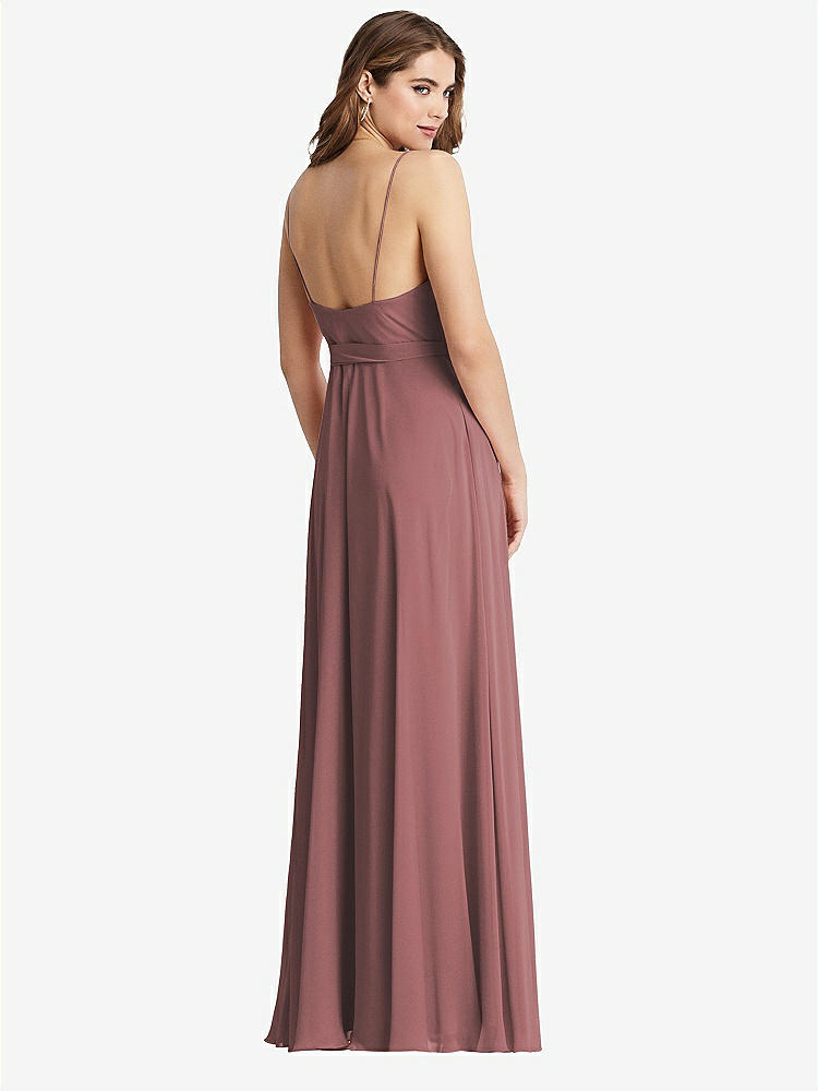 【STYLE: LB011】Chiffon Maxi Wrap Dress with Sash - Cora【COLOR: Rosewood】