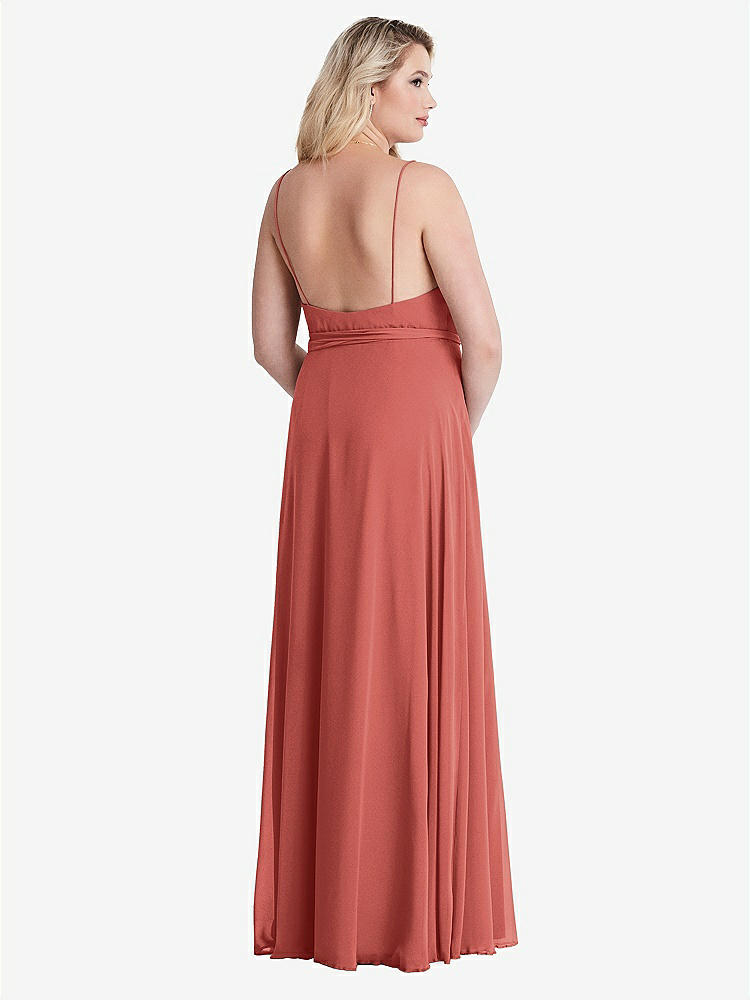 【NEW】【STYLE: LB011】シフォン マキシ ラップ ドレス サッシ  -  コーラ【COLOR: Coral Pink】【SIZE: 00-30W】