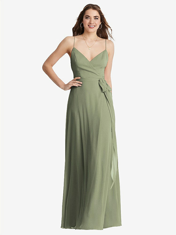 【STYLE: LB011】Chiffon Maxi Wrap Dress with Sash - Cora【COLOR: Sage】