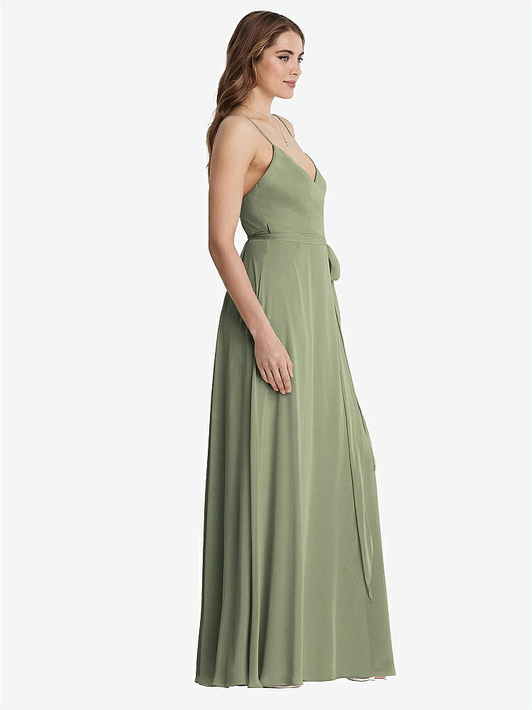 【STYLE: LB011】Chiffon Maxi Wrap Dress with Sash - Cora【COLOR: Sage】