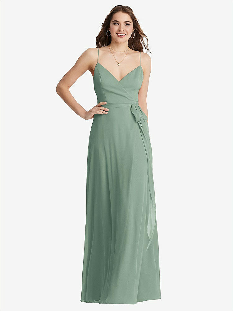 【STYLE: LB011】Chiffon Maxi Wrap Dress with Sash - Cora【COLOR: Seagrass】