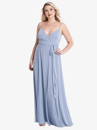 【NEW】【STYLE: LB011】シフォン マキシ ラップ ドレス サッシ  -  コーラ【COLOR: Sky Blue】【SIZE: 00-30W】