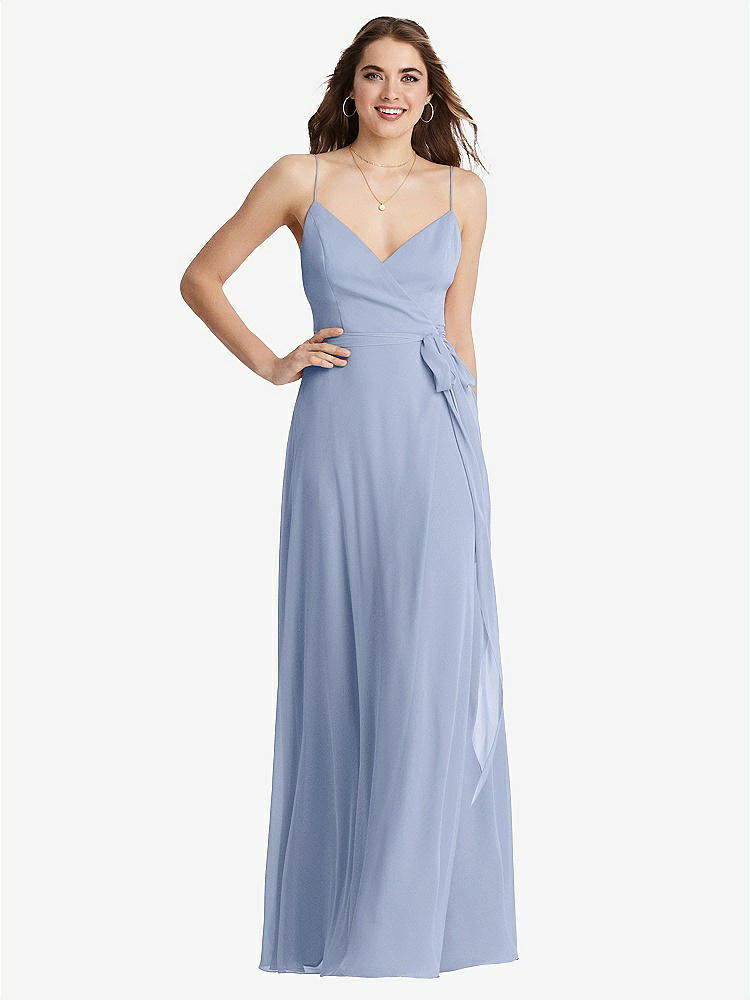 【STYLE: LB011】Chiffon Maxi Wrap Dress with Sash - Cora【COLOR: Sky Blue】