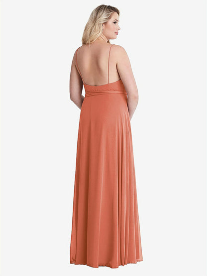 【STYLE: LB011】Chiffon Maxi Wrap Dress with Sash - Cora【COLOR: Terracotta Copper】