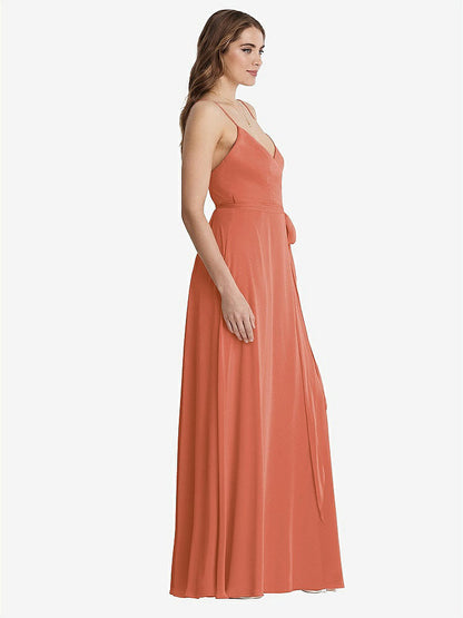 【STYLE: LB011】Chiffon Maxi Wrap Dress with Sash - Cora【COLOR: Terracotta Copper】