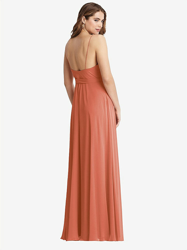 【STYLE: LB011】Chiffon Maxi Wrap Dress with Sash - Cora【COLOR: Terracotta Copper】