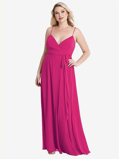 【NEW】【STYLE: LB011】シフォン マキシ ラップ ドレス サッシ  -  コーラ【COLOR: Think Pink】【SIZE: 00-30W】