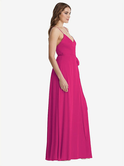 【NEW】【STYLE: LB011】シフォン マキシ ラップ ドレス サッシ  -  コーラ【COLOR: Think Pink】【SIZE: 00-30W】