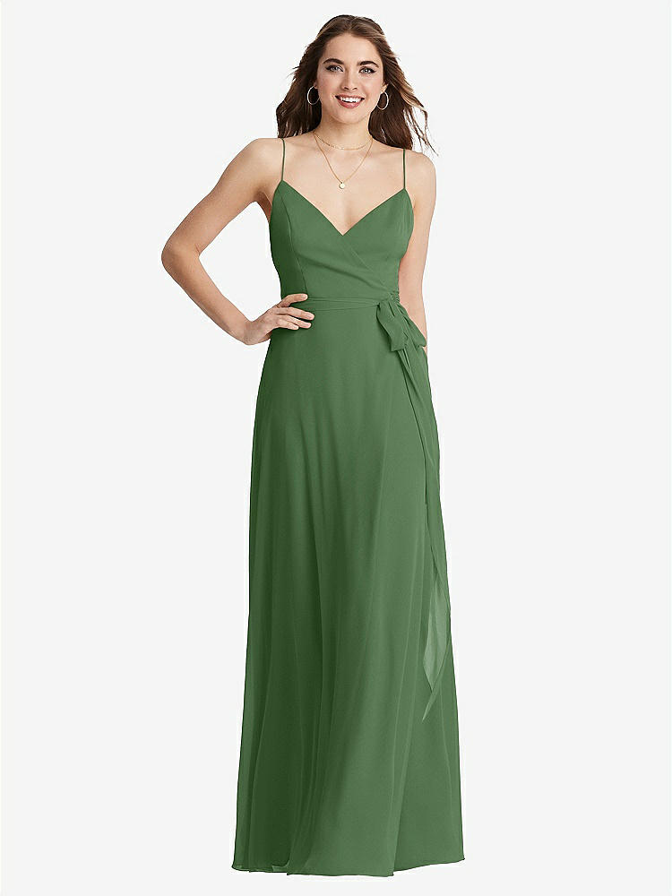 【STYLE: LB011】Chiffon Maxi Wrap Dress with Sash - Cora【COLOR: Vineyard Green】