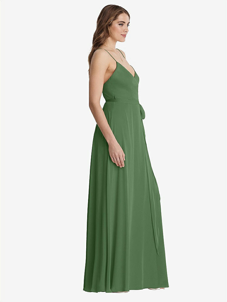 【STYLE: LB011】Chiffon Maxi Wrap Dress with Sash - Cora【COLOR: Vineyard Green】