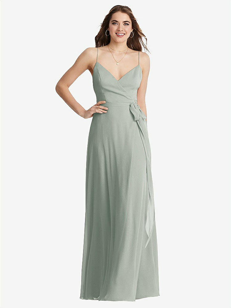 【STYLE: LB011】Chiffon Maxi Wrap Dress with Sash - Cora【COLOR: Willow Green】
