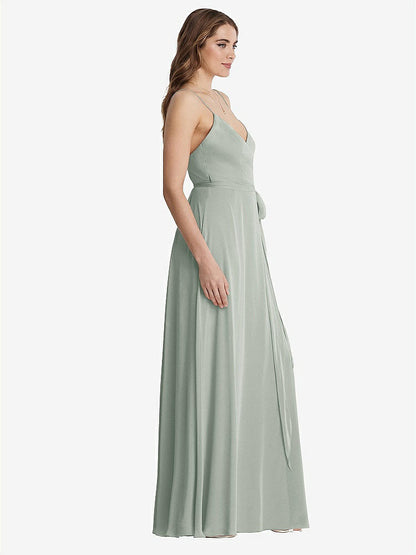 【STYLE: LB011】Chiffon Maxi Wrap Dress with Sash - Cora【COLOR: Willow Green】
