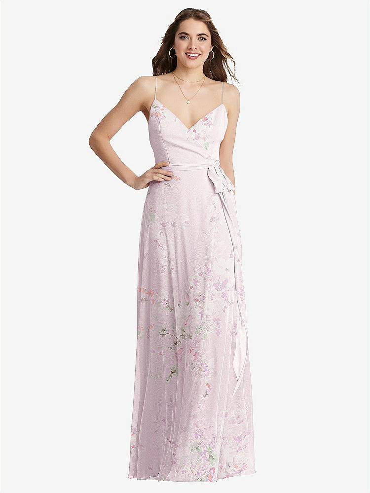 【STYLE: LB011】Chiffon Maxi Wrap Dress with Sash - Cora【COLOR: Watercolor Print】